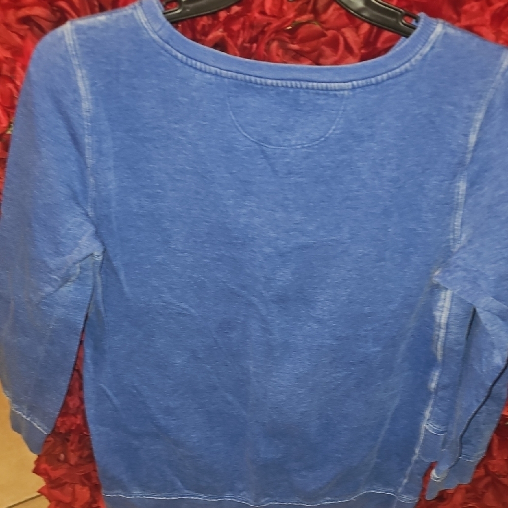 Calvin Klein Women's Blue Long Sleeve Cross Front Crewneck Sweatshirt Size Large - Picture 7 of 7